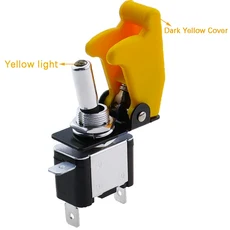 자동 보트 조명 Led 토글 스위치 안전 항공기 플립 업 커버 가드 빨간색 파란색 녹색 12V20A, 10 dark yellow