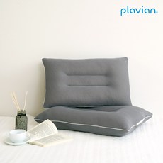 플래비안 실리팝 스마트 경추베개 깊은잠 거북목 일자 목디스크 편안한 숙면베개, 1개, 베개솜_그레이/베개커버_그레이