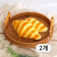 [데코봉봉] 말랑말랑 크루아상 모형 2개 가짜 베이커리 카페 빵 크로플