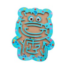 JC 구슬 미로 자기 퍼즐 게임 미로 어린이를위한 장난감 미세 운동 기술 선물, 하마, 다중, 목재 아크릴, 1개