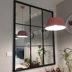 프렌치거울 페이크창문 엔틱 윈도우미러 벽거울 벽걸이 인테리어 라운지, 화이트 (80Lx100H)
