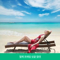수영장 썬베드 비치의자 펜션 라운지 야외용 테라스, 아이언 프레임 싱글 리클라이너