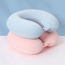 휴대용 기내용 메모리폼 목베개 케이스 세트 zin+4359PT, 블루