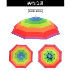 釣友俱樂部 傘帽，戶外頭戴式雨傘，雙層大號折疊，遮陽防曬，垂釣雨傘帽