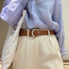 優選 皮帶 韓國復古珍珠小衆皮帶 女潮流時尚個性腰帶 百搭學生配牛仔褲ins風