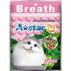 GuoShi寵物 Astar 貓星型薄荷潔牙骨 貓零食, 1個, (一袋6入), 90g, 起司