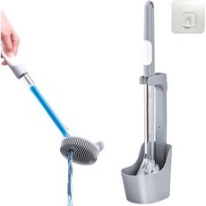 실리콘 변기 브러시 및 홀더 세트 욕실 클리너 비누 디스펜서가 있는 리필 가능한, Silicone Toilet Bowl Brush, 1개