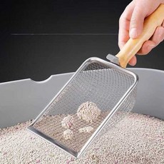 스텐 고양이 모래삽 촘촘 필터 배변삽 펫 배변 처리용 스쿱, 1개, 상세페이지 참고