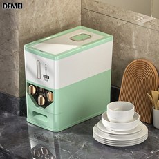 DFMEI 創意定量出米桶防蟲防潮旋轉取米箱家用密封大容量雜糧儲米箱, 1個, 11Kg