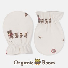 [오가닉붐]인증받은 진짜 오가닉 국내제조 무형광 출산 준비 용품 선물 베어패밀리 아기 신생아 손싸개