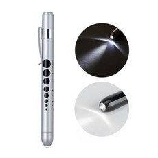 동공펜 LED 라이트펜 간호사 군인 군대 훈련소 불빛 후레쉬 볼펜 펜, 1개, 실버 1개, 실버
