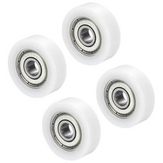 PATIKIL 나일론 풀리 휠 5x21.6x7mm 4팩 608zz 베어링 슬라이딩 컨베이어 롤러 도어 서랍 하드웨어 구동 기계 장비 흰색, 5x25x9mm