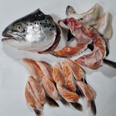 급랭 연어 슈페리어등급 특수부위 구이용 머리 턱살 배꼽살 3종 옵션선택, 연어머리 1개 (500g내외)