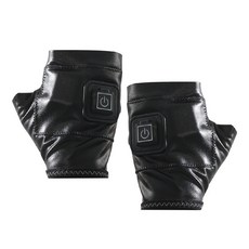 (左右1對-特惠組)智能發熱手套 加熱半指手套 電熱保暖手套 暖手寶 三檔調溫 USB充電 暖手套 隨身/速熱, 左右1對-黑色