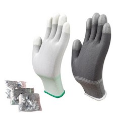 제이엠상사 손끝 PU코팅 장갑 S, 회색, 10세트