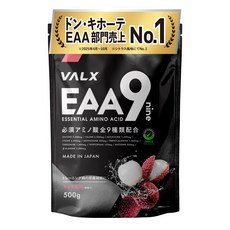 VALX EAA9 EAA BCAA 벌크스 류신 이소류신 발린 베타알라닌 [라이치 풍미] 필수, 500g, 1개