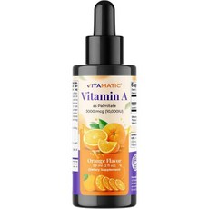 Vitamatic Sugar Free Vitamin A Liquid Drops 10000 IU 3000 mcg as Retinyl Palmitate - Approximate 4, 비타민 무설탕 비타민 A 액체 레티닐 팔미테이트로 10, 59ml, 1개