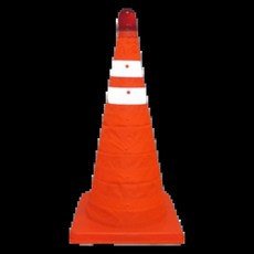 오렌지색 반사 콘 접이식 디자인 줄무늬 도로 바리케이드 천장, 1개, 4. Red-55cm-