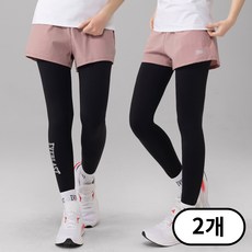 에버라스트 1+1 여성 투인원 반바지 레깅스 일체형 빅로고