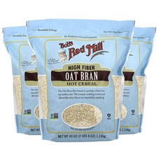 밥스레드밀 하이 파이버 오트 브랜 핫 시리얼, 1.13kg, 3개