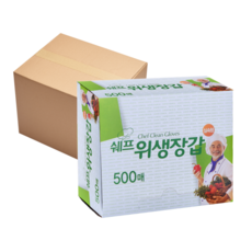 모두사 쉐프 위생장갑 비닐장갑 일회용장갑, 10개, 500개입