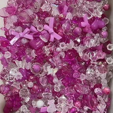 50g100g DIY 모자 가죽 밴드 만들기 아크릴 재료 액세서리 느슨한 구슬 여러 혼합 색상 가방, Rose red, 50 grams, 1개