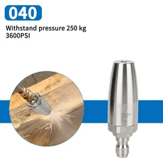 25/35/40/55mm 세차 고압 물총 노즐 스테인레스 스틸 로터스 노즐 360 ° 회전 녹 제거 퀵 커넥터, 02 040