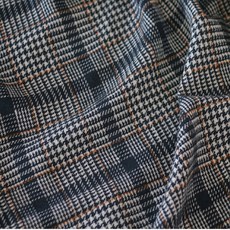 CRT 049 탐나요 도톰한 체크 무늬 트위드 원단 패턴 패브릭 투위드 천, 1개, 오렌지