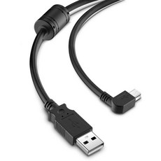 YQMAJIM GPS 대시캠 전원 케이블10피트 미니 USB 순 구리 더 두꺼운 90도 미니 USB 충전 케이블 마그네틱 링이 있는 미러 카메라 충전 코드 대시캠 교체 전원 코, 1개