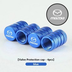 자동차 휠 타이어 밸브 캡 스템 에어더스트 방수 악셀라 데미오 아텐자, 8. MAZ-03W-blue-4PCS-, 1개