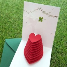 하트 팝업카드 셀프청첩장 답례카드 감사장카드