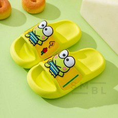 여름신발 아동용 투톤 슬리퍼 그린옐로우
