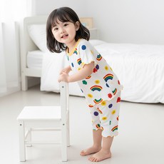 몽실이 레인보우 골지 실내복