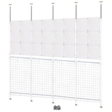 巴塞隆納 頂天立地塑膠洞洞板置物架 一片式網格屏風收納架, 白色