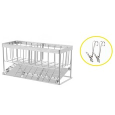 THE살림 올스텐 사선형 받침대, 수세미받침대+훅고리집게 2p, 1개