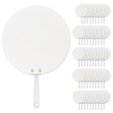 원형 종이 부채 50개입 여름 그리기 무지