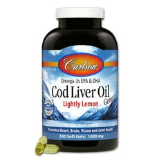 Carlson 魚肝油軟膠囊 檸檬味, 1罐, 300顆