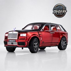 마이카 다이캐스트 합금 1:24 롤스로이스 컬리넌 만소리 모델 자동차 모형 피규어 장식, 1개, 02.블랙레드