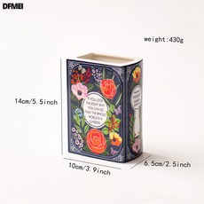 DFMEI 陶瓷花瓶花插擺件桌面裝飾創意個性書本器皿, B款書