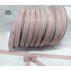雪紗條紋織帶38MM (藕粉色) - 禮物包裝 DIY蝴蝶結材料, 1個