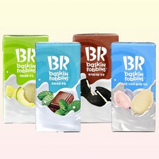 배스킨라빈스 멸균우유 4종 x 6개입 (멜론민초쿠키솜사탕), 24개, 190ml