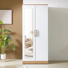 솜씨방가구 라온 친환경 E0 800 거울 옷장, 오크화이트