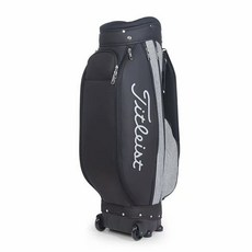 高爾夫球袋 球袋 高端版 男女通用 帶拖輪拉桿 獨立鞋柜 大空間PU防水, 黑色, 1個