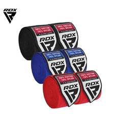 RDX 拳擊手綁帶 4.5M (一對裝) - 戰鬥有氧、拳擊、MMA適用, 經典組合(藍.紅.黑)2組, 1個