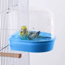 야오야오 앵무새 컬러 투명한 욕조 모이통, 1개, 핑크