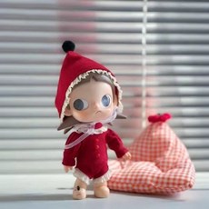 지거 인형 옷 잠옷 소파 베개 스웨터, 긴팔 점프수트 + 모자 +  체크무늬  소파 + 베개, 가지 누나는 20cm 입고  새해 모델은 옷만 입고 있