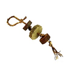 典贊創意 天然蘋果木草餅磨牙串 寵物磨牙玩具 適用倉鼠龍貓鸚鵡兔子 可吊掛啃咬, 詳見包裝, 詳見包裝