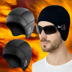 디보네 겨울 스포츠 방풍 스컬캡 러닝 사이클 등산 헬멧 스키 기모 이너 귀 덮는 방한 모자 1+1, 1개, 그레이2