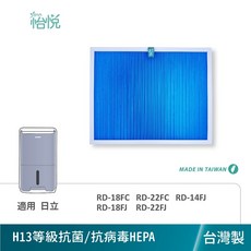 怡悅 適用 日立除濕機 RD-18FC RD-22FC RD-14FJ RD-18FJ RD-22FJ, 1個, 抗菌HEPA濾心