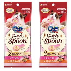 유니참긴노스푼 고양이 냥스푼 습식 간식 10개입, 혼합맛(참치/닭가슴살), 100g, 2개